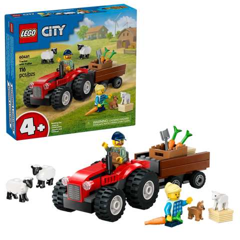 LEGO® City Red Farm Tractor with Trailer & Sheep 60461