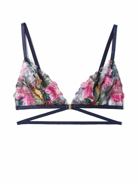 &oh Wildly Blooming Strappy Triangle Bralette Dark Sky Blue  Black Friday Sale