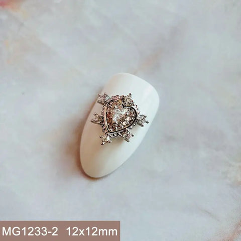 10pcs Xmas Christmas Tree Rotating Snowflakes Zircon Nail Art Manicure Nails Accessories DIY Nail Decorations Supplies Charms