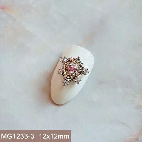 10pcs Xmas Christmas Tree Rotating Snowflakes Zircon Nail Art Manicure Nails Accessories DIY Nail Decorations Supplies Charms