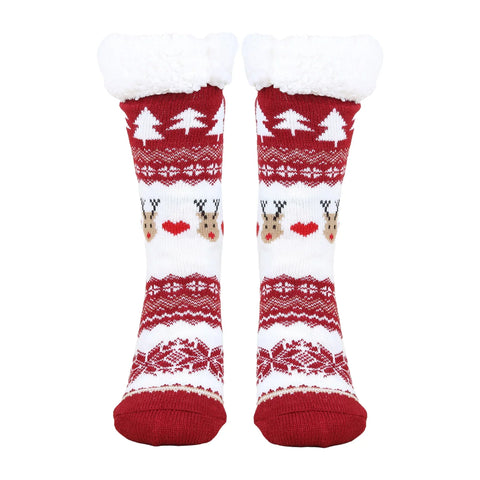 1 Pair Trendy Cartoon Christmas Clear Print Anti-shrink Santa Snowman Women Socks Xmas Fall Gift